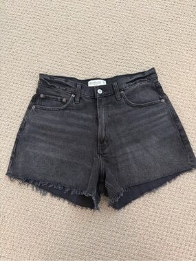 Abercrombie & Fitch Washed Black High-Rise Cutoff Jean Shorts